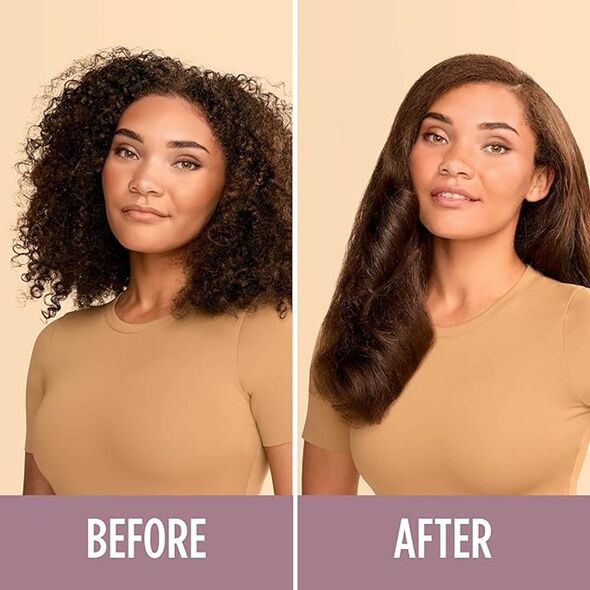 Before and after using Shark SmoothStyle Heated Comb and Blow Dryer Brush